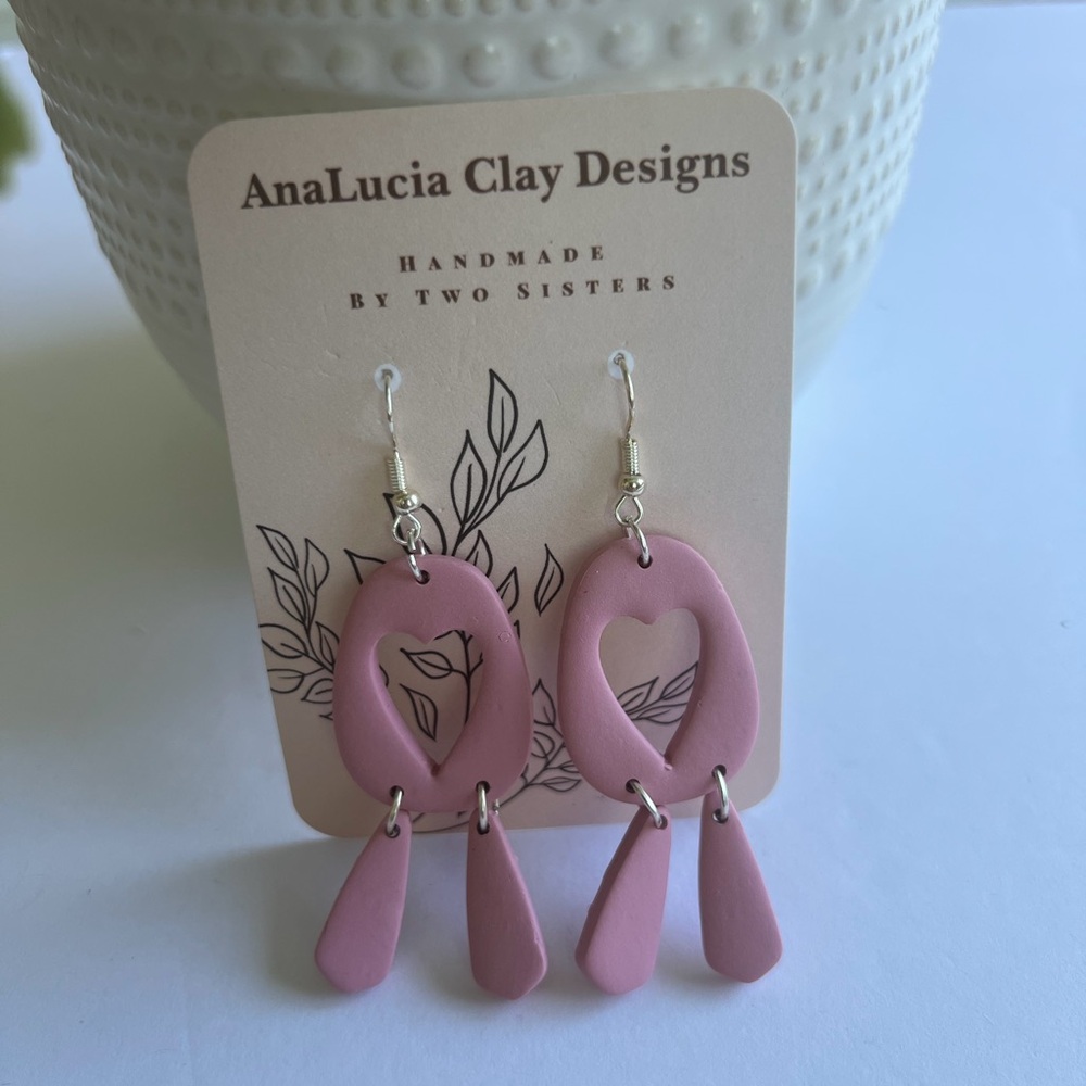 Analucia clay Designs Pink Earrings for valentines